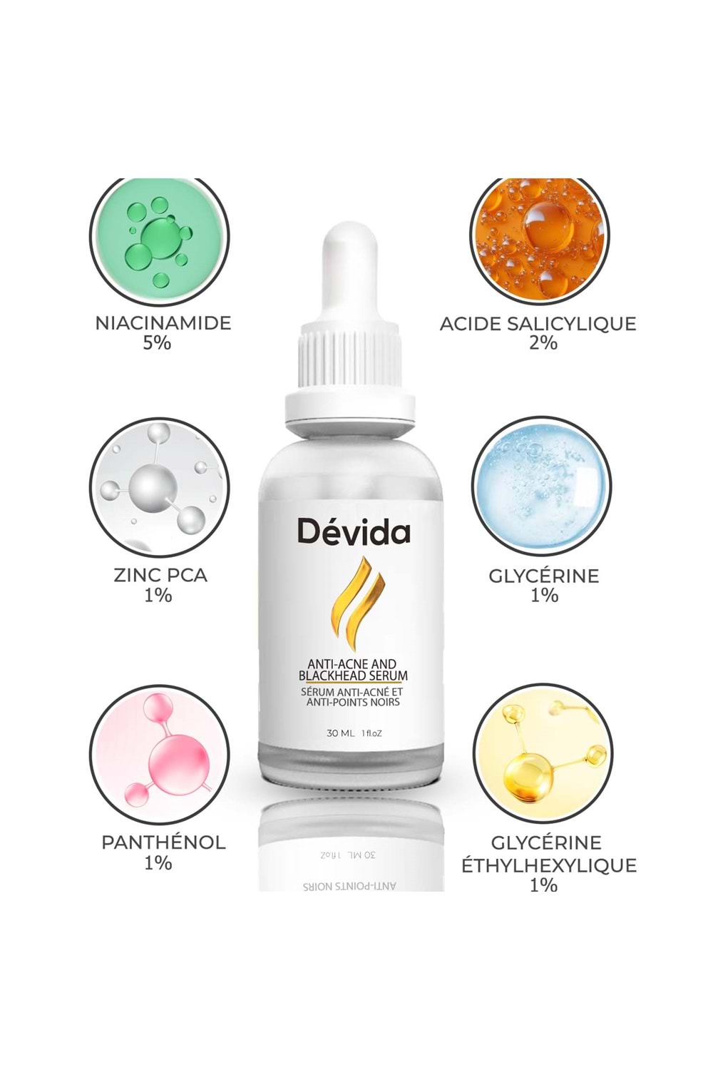 Sérum Anti-Acné, Anti-Points Noirs, Purifiant – Elixir Series A260