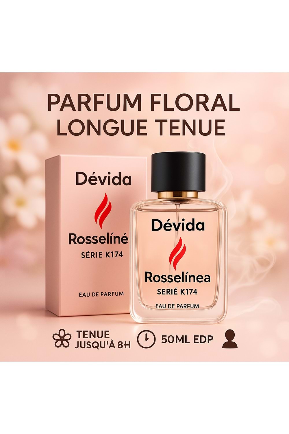 Parfum Femme Floral, Tenue Longue, Usage Quotidien – EDP 50 ML – Luméra Série K143
