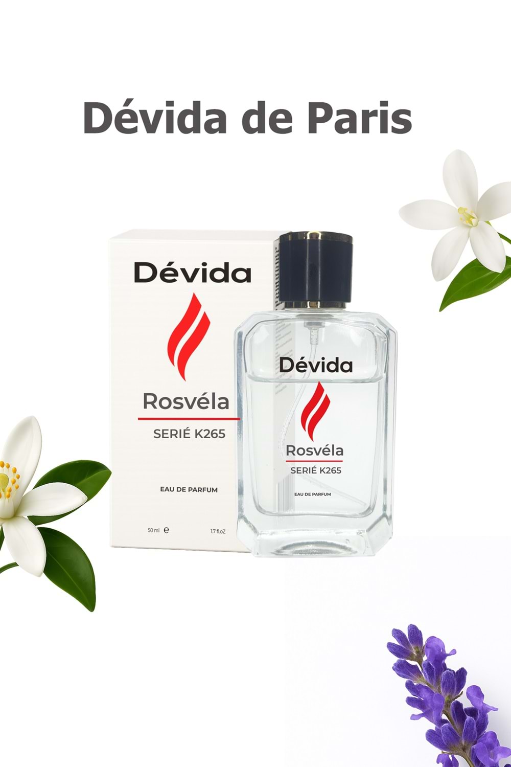 Parfum floral quotidien permanent pour femme, eau de parfum 50 ml, gamme Rosvela K265