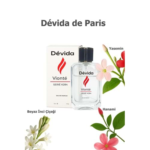 Parfum floral frais permanent pour femme, eau de parfum 50 ml, gamme Vionté K284